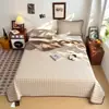 Juego sencillo de tres piezas para cama antideslizante, reversible con un lado de algodón puro y el otro de forro polar, adecuado para todas las estaciones, se usa como sábana, cubrecolchón o manta de ocio