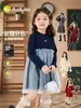 Vestidos Infantis Dudu, Vestidos de Outono para Meninas, Vestidos de Princesa Estilosos para Bebês, Roupas Doces para Meninas, Moda Infantil Tendência