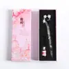 Pluma de vidrio de cerezo mágico de fábrica color cristal pluma de inmersión traje regalo para estudiante pluma traje