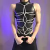 Lobe Ropa Interior Sexy Bondage Body de Cuero Patentado con Abertura en la Entrepierna Set Correa Caliente para Hombres Sin Quitar