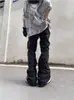 Pantalones plisados estilo Vibe para hombre, marca de moda, pantalones deportivos casuales holgados funcionales de secado rápido, estilo High Street americano