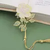 Camelia China Loto Loto Rosa Marcador de Metal Estilo Chino Creativo Marcador con Borla Fina Regalo