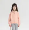 Moletom Novo Estilo Coreano Outono e Inverno para Meninas, Blusa de Zíper Cor Sólida para Crianças Maiores, Moletom Esportivo para Meninas