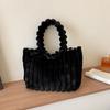 Bolso tote retro de gran capacidad otoño e invierno Nuevo estilo coreano color sólido bolso de moda estudiante simple para ir al trabajo Bolso de felpa
