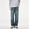 Jeans para hombre de estilo americano de alta gama vintage 2026, nueva colección de otoño, azul lavado, pierna recta, pantalones casuales de corte holgado