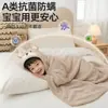 Roupão com Capuz Infantil Outono Inverno Bebê Banho Classe A Mãe-Bebê Manto de Fleece Coral Toalha para Recém-Nascido