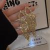 Aretes Largos con Borlas Verano Sentido de Alta Gama Aretes Pequeños con Aroma Retro Estilo Metal Electrochapado Aretes Estilo Nicho Sentido de Alta Gama