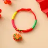 Pulsera Tejida de Cuerda de Cinco Colores del Festival del Bote del Dragón con Nudo de Flor de Durazno, Pulsera Semi-Terminada Hecha a Mano DIY para Niños, Venta al por Mayor de Regalos