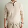 Suéter de punto grueso de 545 g, modelo nuevo 2026, con cremallera, cuello semi-alto, suéter de cuello alto, top cálido, moda moderna