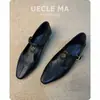 Versão em Pele de Ovelha~Sapatos de Couro Genuíno com Design de Flor de Camélia, Sapatos Mary Jane Retrô para Mulheres, Confortáveis com Saltos Grossos, Sapatos de Salto Baixo com Tira em T Estilo Francês