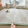 Juego de Tres Piezas de Alfombrilla Refrigerante de Látex de Seda de Hielo para Verano, Alfombrilla Suave Refrigerante Estampada, Colchón de Doble Uso, Individual, Estilo Fresco de Dibujos Animados, Alfombrilla de Seda de Hielo