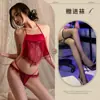 Conjunto Transparente Estilo Faixa de Barriga de Renda para Mulheres, Roupa de Dormir Apaixonada para a Cama, Lingerie Quente e Sexy com Abertura na Virilha Sem Necessidade de Tirar