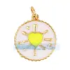 M18 L26 K07 Accesorios para joyería DIY colgante de cobre puro colgante pequeño luna triángulo corazón de melocotón redondo marca