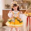 Falda de Flor de Capullo Lolita para Niña Pequeña 2026 Nuevo Estilo Vestido Elegante de Cumpleaños para Bebé Vestido de Hamburguesa para Niños
