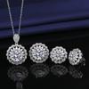 TikTok Venta en Vivo Lujo 5 quilates Lujo Diamante Zirconia Collar Anillo Aretes Set Accesorios Nupciales Boda