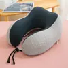 Almofada U-Shaped de Espuma de Memória Camelback, Almofada de Pescoço de Seda Gelada, Almofada de Cochilo para Escritório com Detecção de Frio, Almofada de Pescoço para Viagem de Avião Atacado