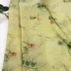 Nueva Serie Verde Estilo Chino Flor de Enredadera Tela de Brocado Brillante Estampada Vestido Cheongsam para Mujer Tela Floral