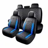 Fundas de asiento de coche de cuero PU con patrón de diamante de doble línea y patchwork de rayas verticales, superventas transfronterizas, aptas para vehículos de 5 plazas, son un éxito de ventas en Amazon