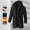 Comercio Exterior Invierno Nueva Llegada Chaqueta de Algodón de Longitud Media para Hombre con Capucha Desmontable para Papás de Mediana Edad y Mayores Ropa de Algodón Cálida Casual de Negocios