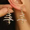Europeu e Americano Exagerado Criativo Novo Diamante Incrustado Árvore de Natal Brincos Personalizados Elegantes Natal Brincos de Diamante Brincos Mulheres