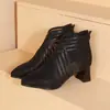 Botines de malla de gran tamaño con estampado de leopardo y grulla de almohada blanca para mujer, sandalias de malla con tacón grueso calado y punta fina para mujer, nuevo estilo de tacón medio primavera/verano 2026