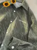 Camisa de pana retro estilo americano para hombre, marca de moda primavera, bordado, sensación de alta gama, camisa guapa Corppie, estilo de Hong Kong, chaqueta japonesa