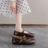 Novidade Outono Estilo Mary Jane Baixo Plano Sapatos Femininos Estilo Fada Francesa Gentil Sapatos Pequenos de Couro Mocassins Casuais Sapatos Femininos