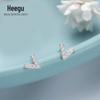 Xigu E0306 pequenos brincos em forma de V S925 brincos de prata embutidos em diamantes brincos femininos simples moda carta