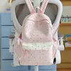 Mochila Casual Versátil Tendência Transfronteiriça para Alunas do Ensino Fundamental II e Médio, Bolsa Leve de Duas Alças, Mochila de Grande Capacidade Estilo Ins