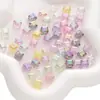 Cuentas cuadradas de color mágico tridimensionales de acrílico imitación cristal de 8 mm, accesorios para joyería DIY hechos a mano, material para pulsera de cuentas casera