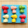 Molde de Silicone Pequeno Snoopy para Chocolate, Bolo, Cubos de Gelo, Squishy, Resina - Kit DIY com 6 Peças