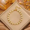 Suministro Exclusivo Transfronterizo de Pulseras de Acero Inoxidable con Diamantes Completos para Niñas para Usar en Capas, Pulseras de Trébol de Cuatro Hojas, Ajustables, Venta al por Mayor de Fábrica