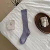 Youjiaxiu Calcetines para Mujer Otoño Invierno Nuevos Estilo Coreano Color Sólido Estilo Ins Calcetines Apilables Canalé 3D Hasta la Pantorrilla Calcetines de Algodón