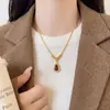 Nuevo Collar con Colgante de Calabaza de Esmalte Goteante de Circonita Estilo Chino Sentido de Lujo Ligero Cadena Clavicular Atmósfera Retro Estilo Chino Collar con Sentido