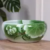Acuario de cerámica de Jingdezhen, pintado a mano, integrado de escritorio, para criar peces dorados, tortugas, nenúfares y flores de loto, tamaño grande, fabricante