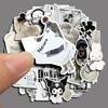 Venta al por mayor transfronteriza de Amazon estatua de 50 figuras estilo frío blanco y negro animal pegatinas para diario pegatinas impermeables