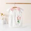 Roupas de Bebê Recém-Nascido Verão Roupas Unibody Manga Curta Menina Bebê Coelho Fino Princesa Doce Fofo Verão Roupas de Escalada