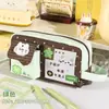 Estuche para Lápices Estilo Japonés Ins Lindo Trébol de Cuatro Hojas Temática de Mascotas, Alto Valor Estético, Diseño Único, Resistente a las Manchas, Bolsa de Papelería de Gran Capacidad