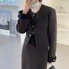 Traje de tweed estilo francés para mujer, nueva moda primavera y otoño 2026, elegante y estilizado traje de falda