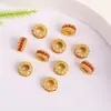 Método antigo Jin Qian Kun círculo pérola anel de corrida espaçador conta corda vermelha trançada diy pulseira colar anel de conexão final joia