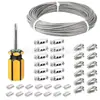 Cable de Acero Inoxidable Recubierto de Nylon de 2 mm para Valla de Jardín Exterior, Abrazadera de Tornillo de Suspensión, Kit de Carga