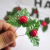 Accesorios de Fruta Roja Triangular Transfronteriza Hoja de Harry, Ramas, Adornos para Árbol de Acción de Gracias y Navidad, Decoraciones para Guirnaldas, Adornos de Jardinería