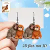 Pendientes Acrílicos Transfronterizos de Mono Pequeño Abrazado Estilo Plano Europeo y Americano Versátiles Nuevos Pendientes Estampados Moda Diaria 2D