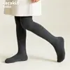 Leggings Rayados de Color Sólido de Alta Elasticidad con Cintura Alta para Proteger el Vientre, Estilo Coreano Nuevo para Niñas Jóvenes, Primavera y Otoño