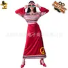Vestido Largo Estampado Hippie de Cosplay para Mujer Adulta Fiesta de Carnaval Disfraz de Niña Grande Disfraz Hippie