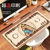 Alfombrilla de ratón grande para oficina de fábrica, caricatura de billete, alfombrilla de escritorio creativa, antideslizante, borde de bloqueo de precisión, alfombrilla de ratón