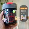 Taza de plástico sencilla y de gran valor estético, linda mini tetera portátil para estudiantes, con ventosa, práctica para parejas.