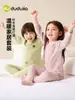 Dududu Home Conjunto de Roupa Íntima Infantil Outono Conjunto de Pijama Masculino Duas Peças Roupas Macias de Outono Top Confortável de Outono Calças de Outono