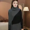 Novo Xale Cachecol de Lã Tricotado Outono Inverno Estilo Coreano Xale Longo Versão com Franjas Fashionável Versátil Simples e Elegante