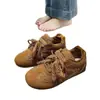 Tênis de Treino Alemão Liso com Forro de Fleece para Inverno 2025 para Mulheres, Tênis Versátil de Corte Baixo Transfronteiriço Novo com Laço Casual
